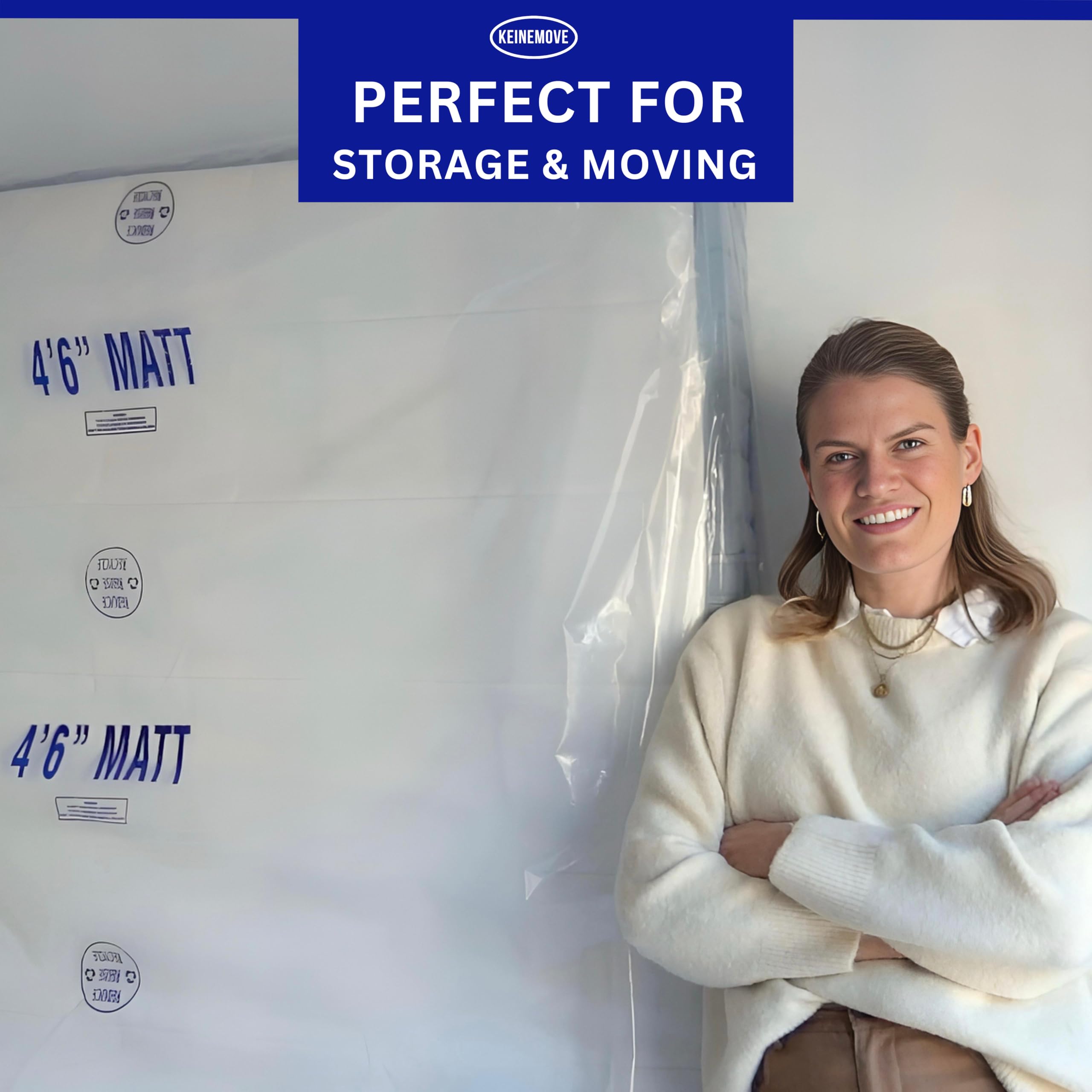 King Size Mattress Bag, Moving and Storage, 5ft, 1 Pack, Heavy Duty, Mattress Covers for Moving, Plastic Mattress Cover - Image 3