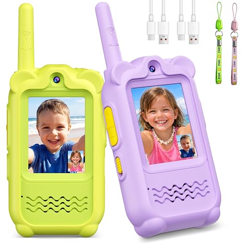 Wiorhix Walkie Talkie Niños con Videollamada, Paquete de 2 Walkie Talkies Recargable