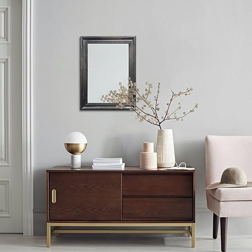 Vista 44 de Espejo de pared con marco de madera rústica, espejos colgantes rectangulares para pared, grande, decorativo para baño, dormitorio, granja, sala