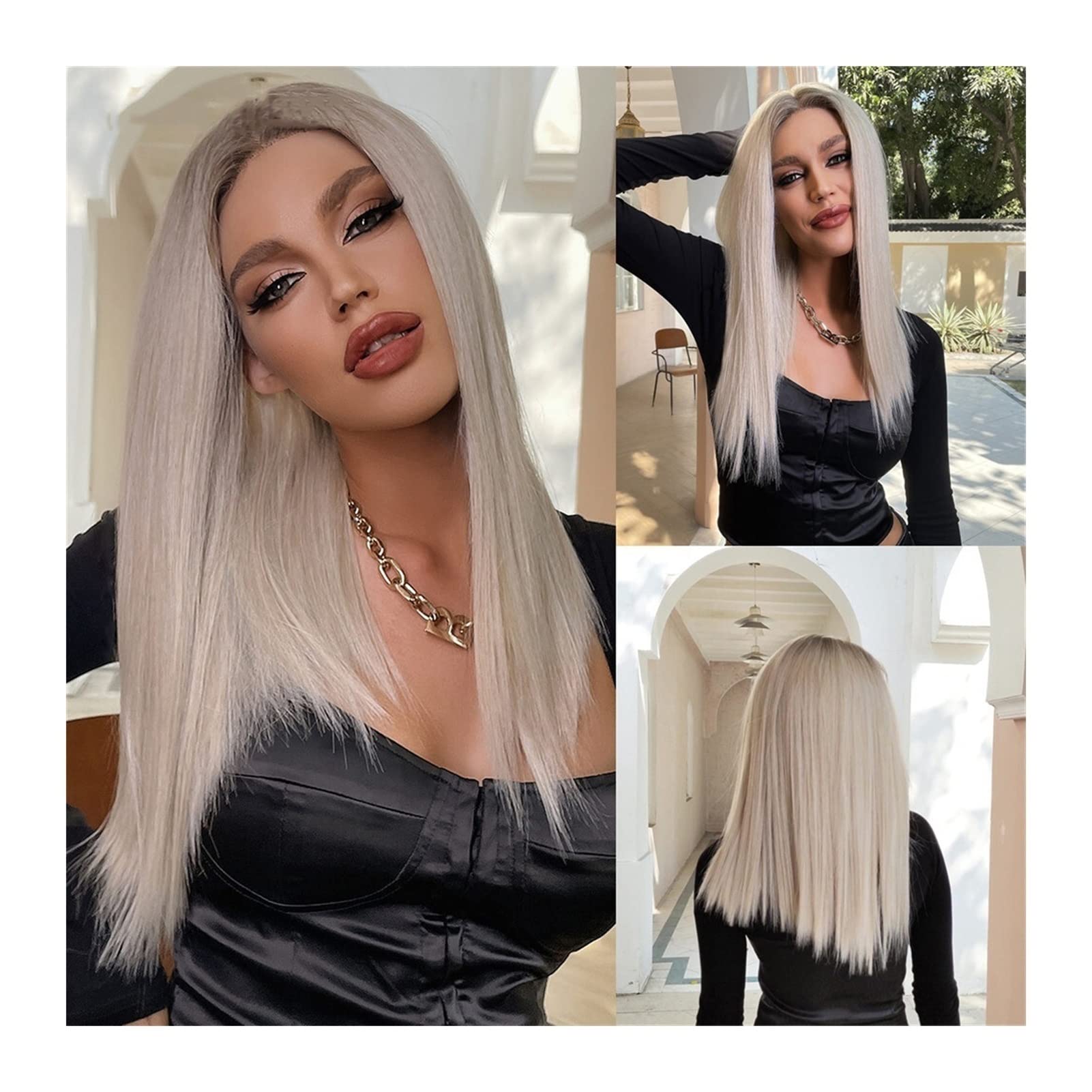 Perruque blonde ombre droite pour femme : dites adieu aux démarcations avec la dentelle avant HD