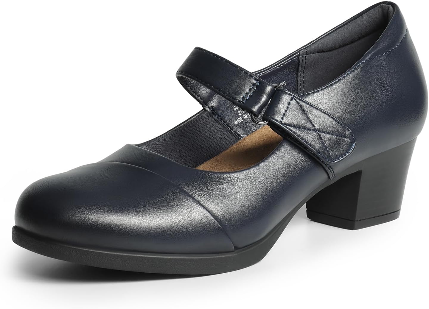 DREAM PAIRS Women's Chunky Low Block Closed Toe Heels Mary Janes Pumps Comfortable Round Toe Dress Work Wedding Shoes