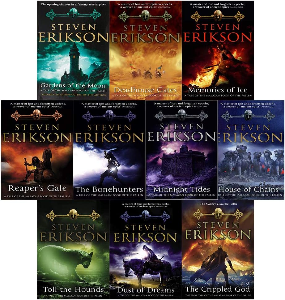 The Malazan Book of the Fallen Steven Erikson 10 Books Collection Set