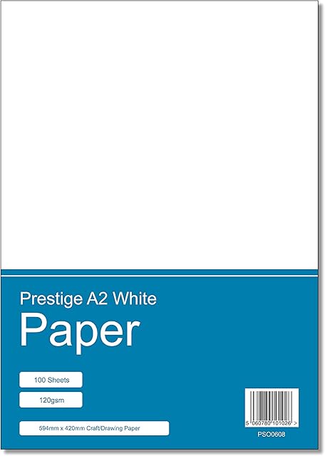 Prestige A2 White Craft Paper 120gsm - (594mm x 420mm) 100 Sheets