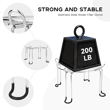 Water Filter Stand 6 Tall by 9 Wide Compatible with Berkey Big, Royal and Travel System, Countertop Stainless Steel Stand for Gravity Fed Water Water Coolers with Max 9 in Diameter