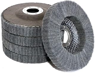5Pcs 4.5" x 7/8" Nylon Fiber Flap Disc Polishing Grinding Wheel,Scouring pad Buffing Wheel for Angle Grinder, Polishing Tools (Grit 800)