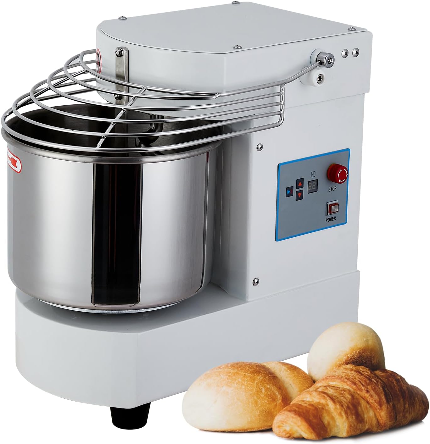 Commercial Food Mixer, 8.5Qt Touch Screen Dough Mixer Machine with Timer, Security Shield, 450W Dual Rotating Dough Kneading Machine Food-grade Stainless Steel Bowl for Restaurant Bakery