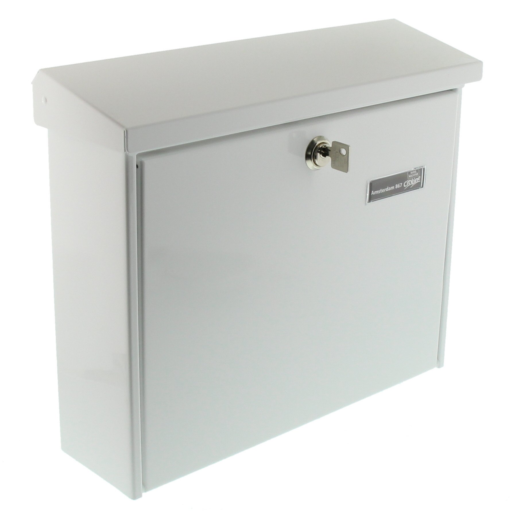 Burg Wächter AMSTERDAM.867 W Letterbox Steel White Weatherproof C4...