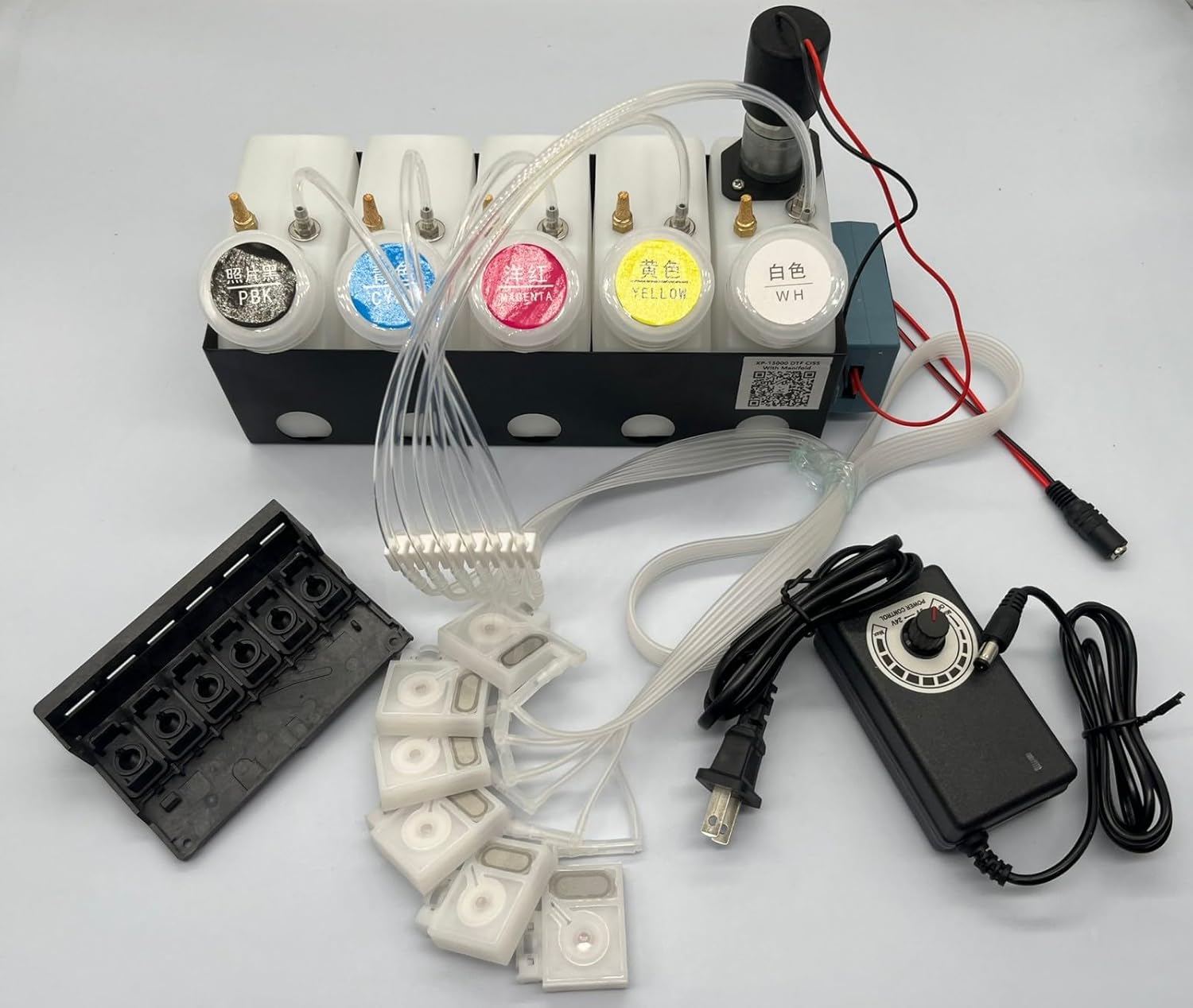 XP-15000 XP-15010 XP-15080 Printhead Manifold DTF CISS Ink Supply System with Damper White Ink Stirrer