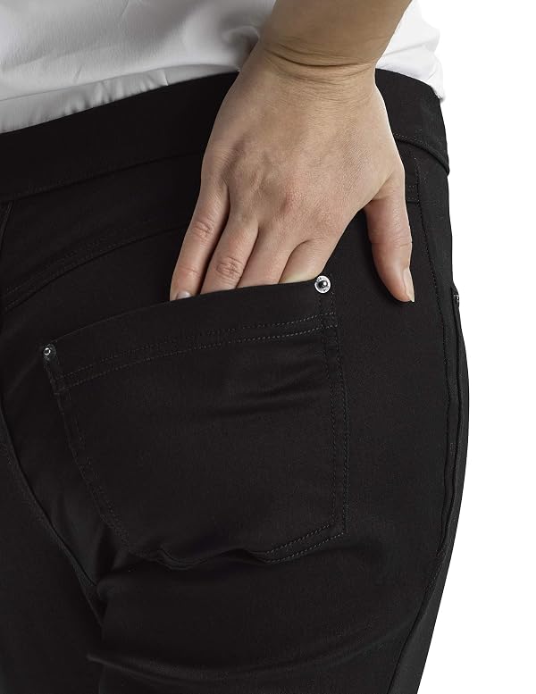 Hue Women's Side Vent Denim Mid-rise Capri Hosiery, Black, X-Small US by HUE - Used condition - Image 4