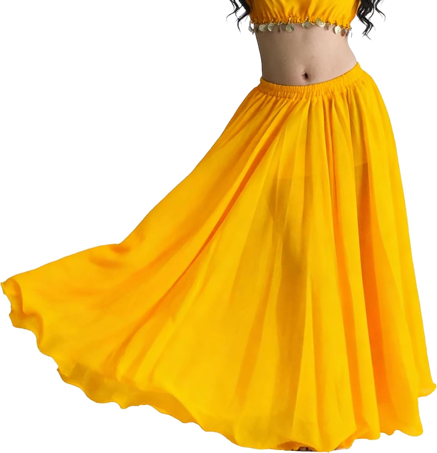 Wuchieal Women's Belly Dance Skirts Tribal Chiffon Full Skirts,Praise Dance Skirt,Mexican Skirt - Image 7