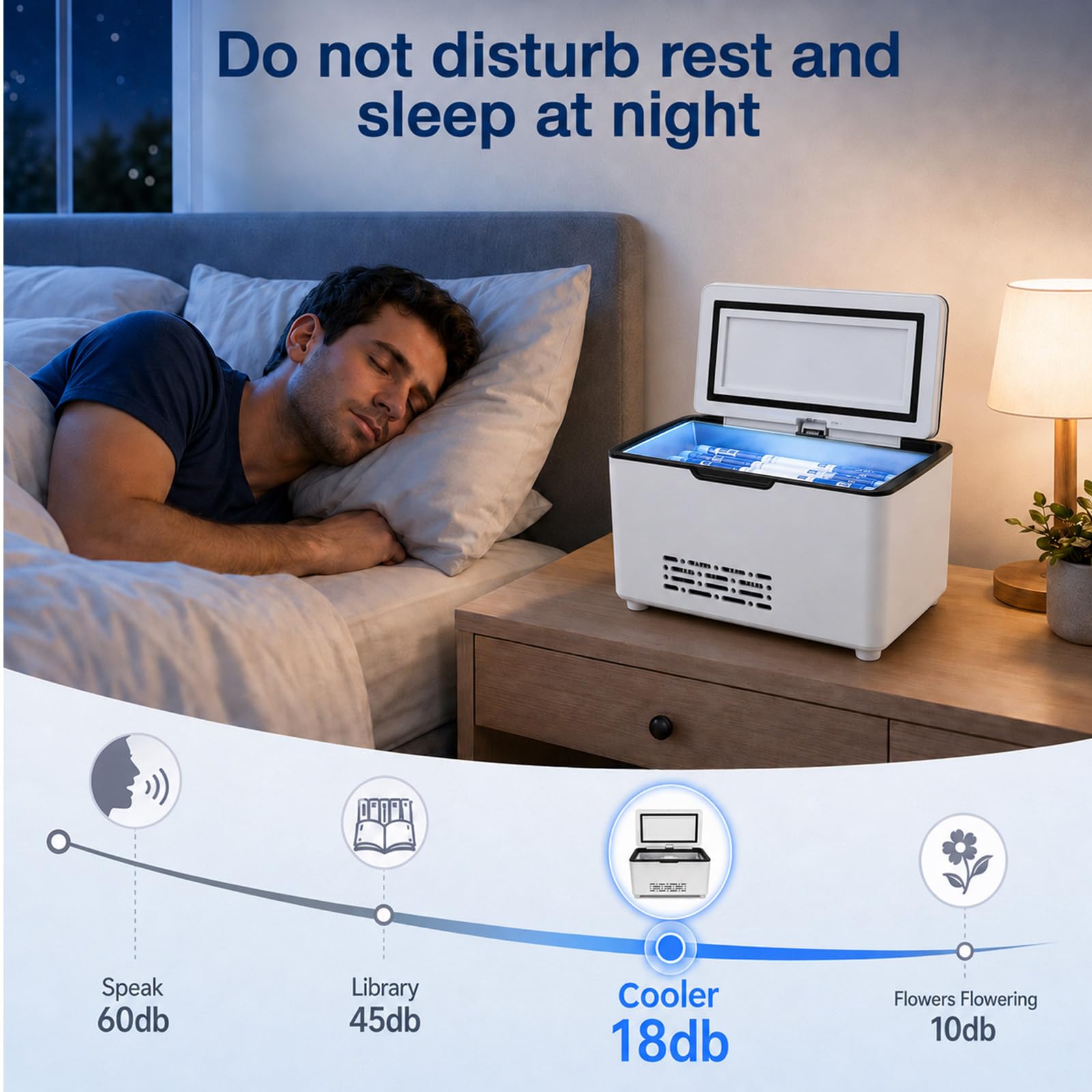 Refrigerador eléctrico portátil para insulina con dos baterías recargable, mini refrigerador, insulina y péptidos, pantalla LED, temperatura ajustable de 0 a 18 °C, uso en casa, viajes y en el coche