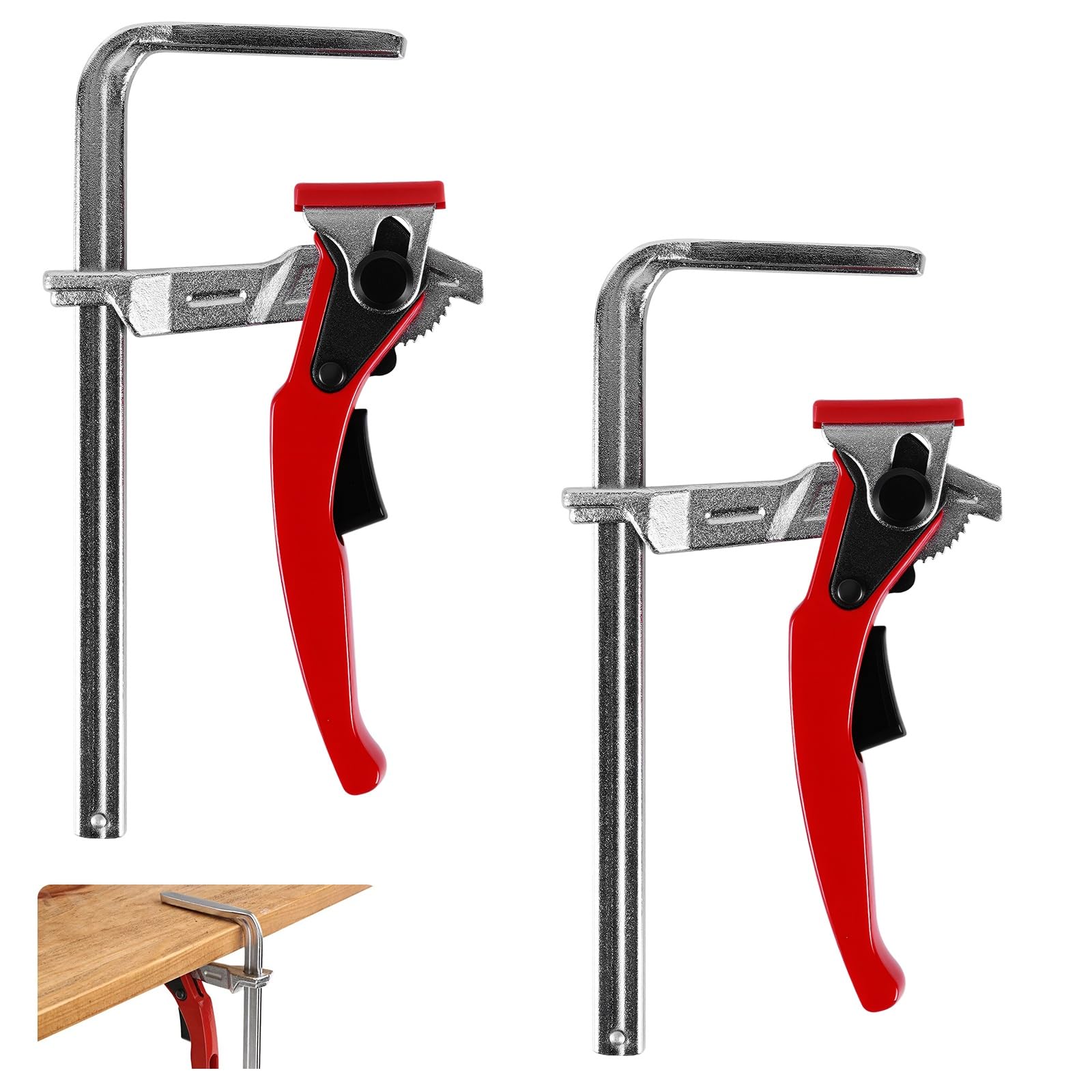 Jellybibo 2 Pack Ratchet Track Saw Clamp, Quick Release Track Saw Clamps