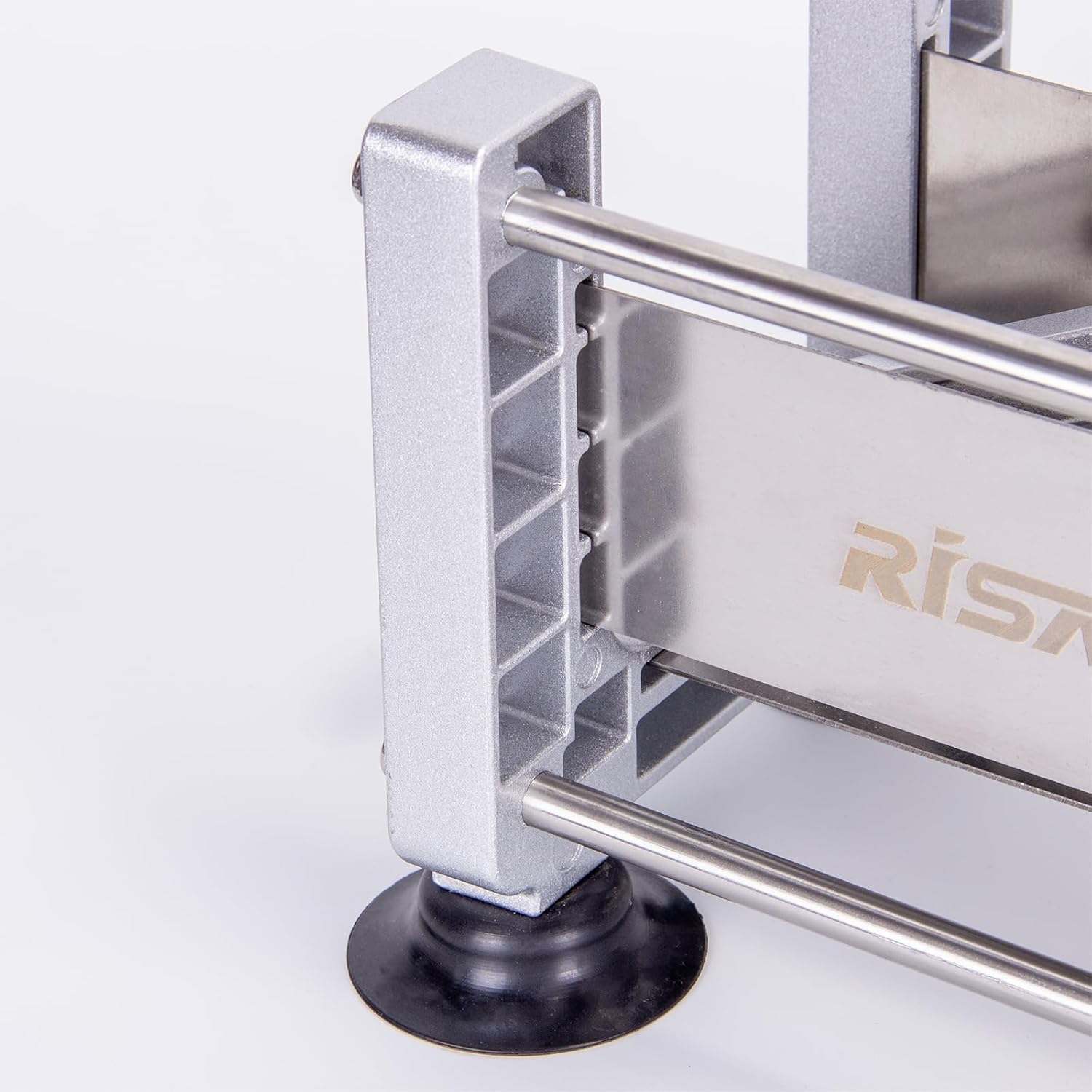 Rismonar French Fry Cutter Stainless Steel Potato Slicer With 1/2in 1/4in 3/8in Blade for Carrots Cucumbers Vegetables (Silver, Machine + 3/8)