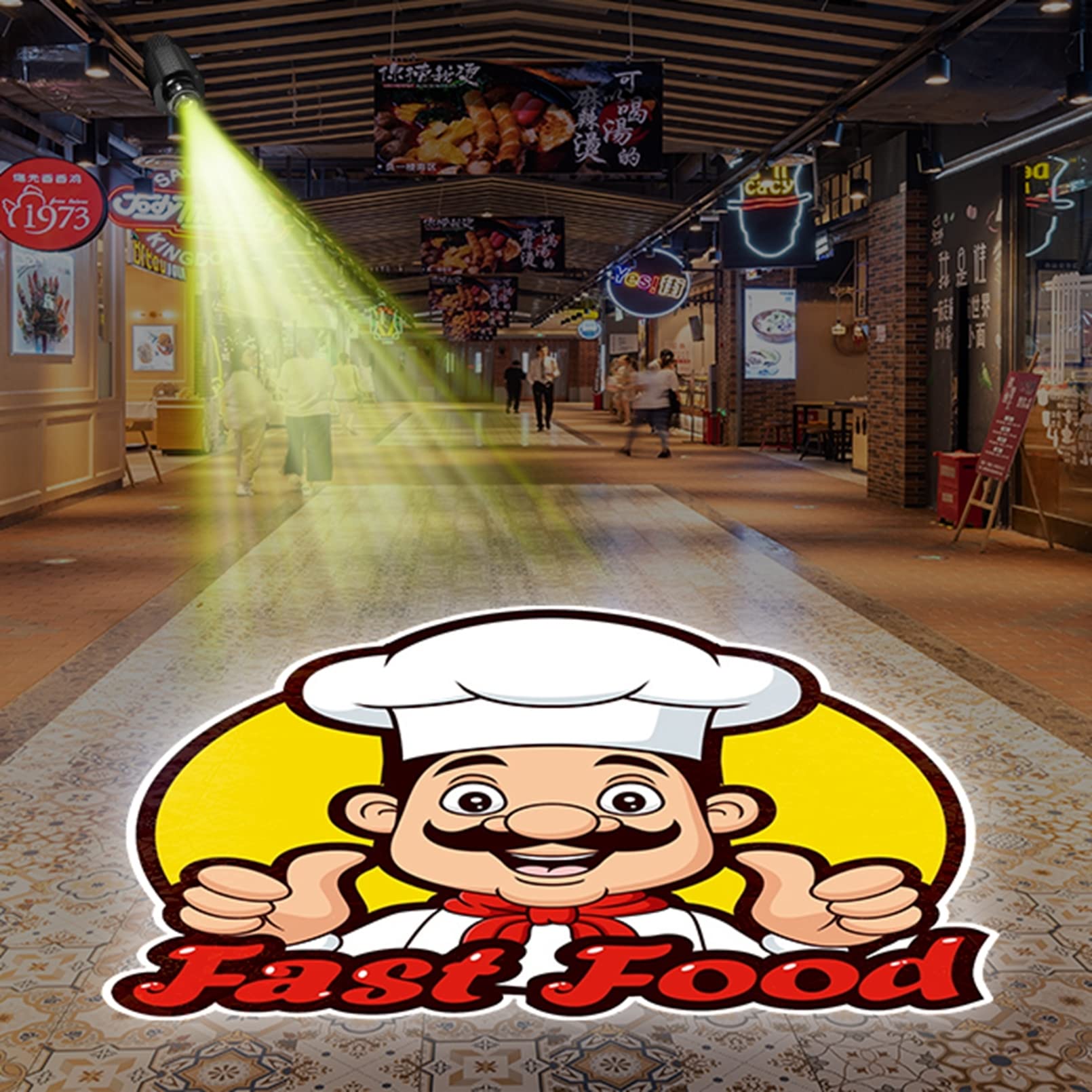 50W GOBO Logo Projector - GO -Projektor, einschließlich maßgefertigter Gobos für Hotel Car Wash Company Store Hochzeit Werbung im Freien im Freien,Schwarz