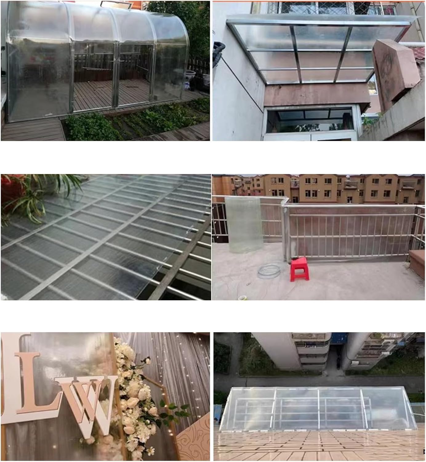 DIY Clear Polycarbonate Greenhouse Panels for Sunroom & Patio, UV Protection Roofing Sheets, Easy Installation
