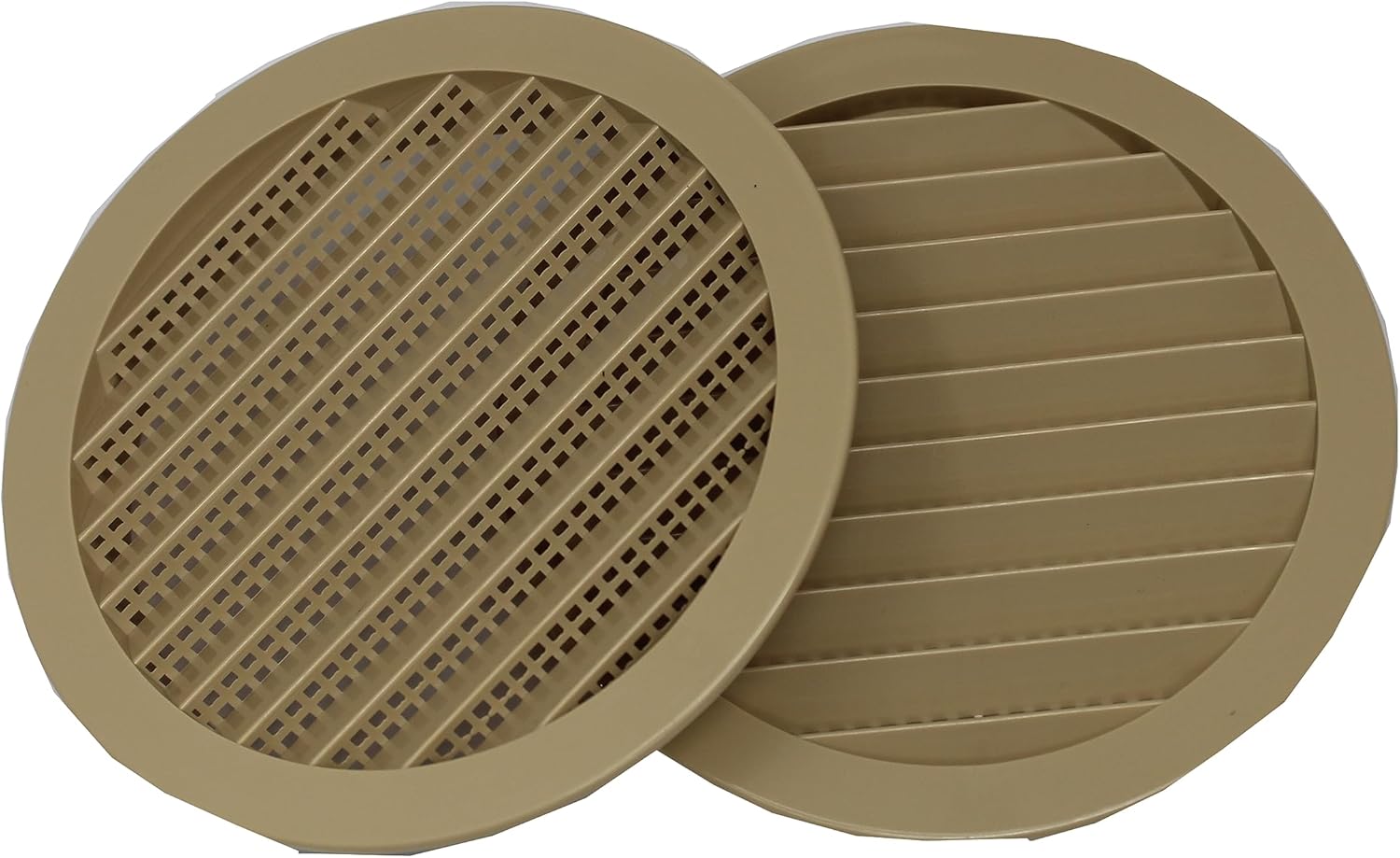 4" Round Plastic Louver Soffit Air Vent Reptile Screen Grille Cover (16, Tan)