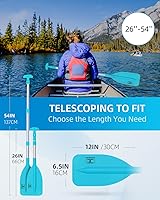 Vista 5 de OCEANBROAD Remo telescópico de emergencia de 21''-42'' (requiere ensamblaje)/26''-54'' eje de aluminio para kayak, navegación, piragüismo, tubing