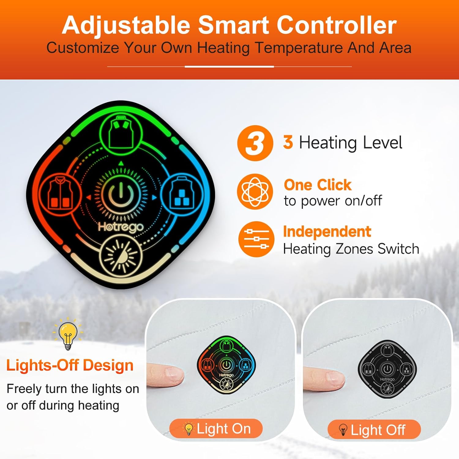 Heated Vest Women with Battery Pack Included, Smart Controller, Lightweight Electric Heating Jacket, Light Out Design - Image 3