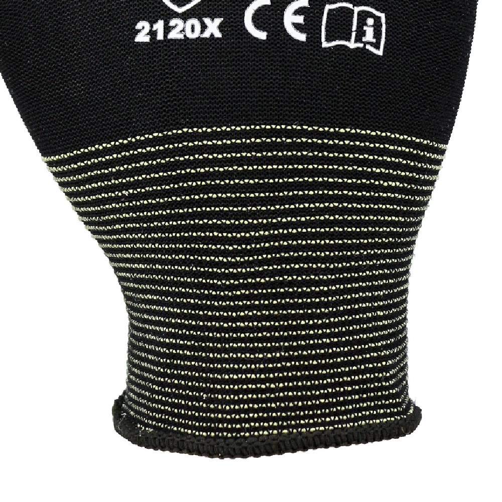 Asatex 3709 9 Gants finement tricotés avec enduction Soft-PU, Noir, Taille 9