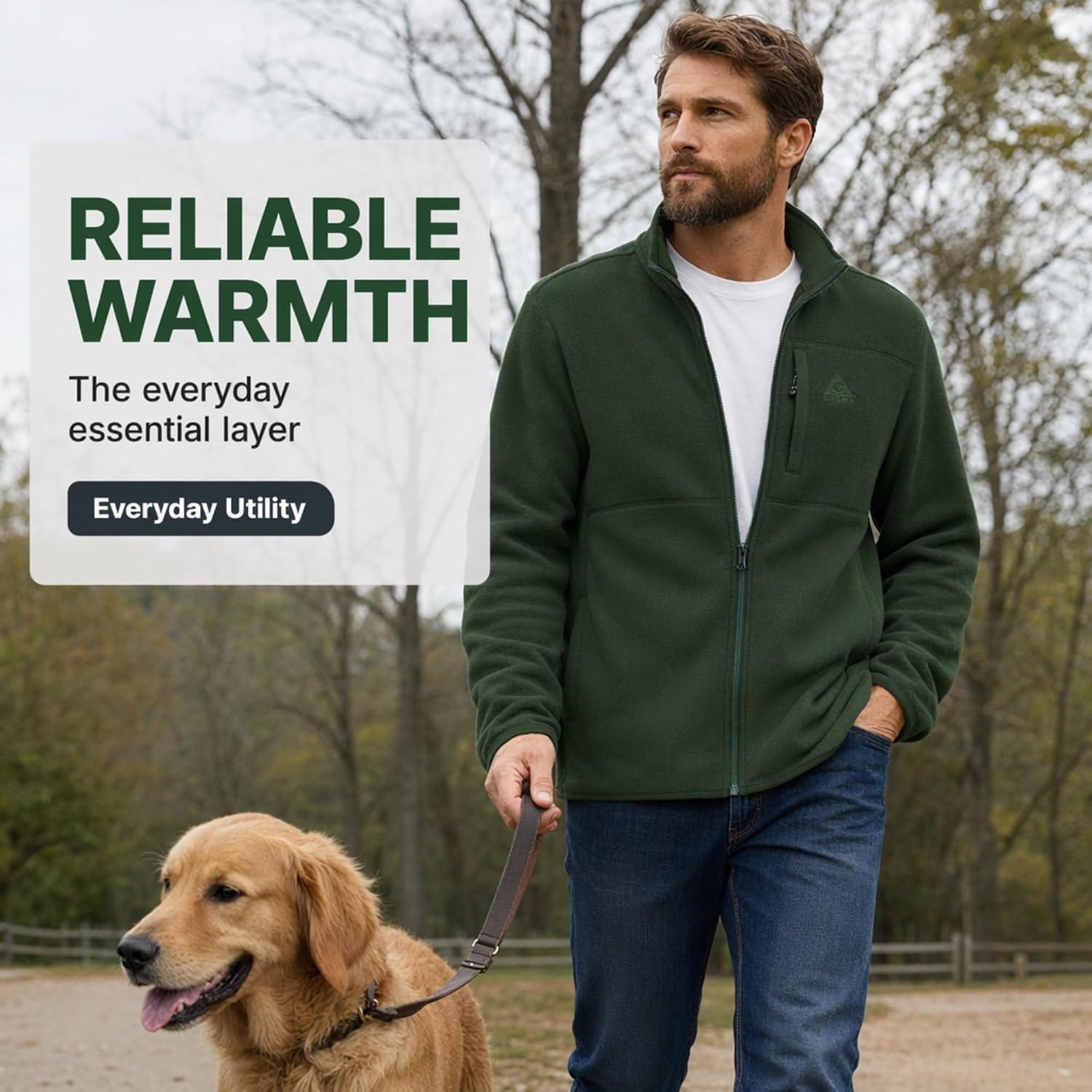 Gerry Full Zip Fleece Jacket Men - Polar Fleece Lightweight Zipper Sweater