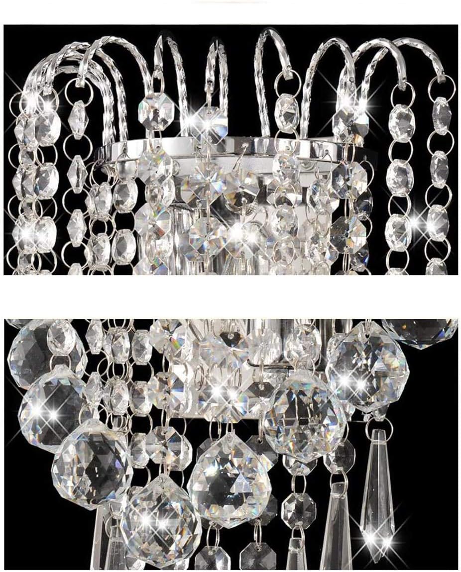 シャンデリア、ランプ、クリスタルドロップ付き壁掛け照明器具、E14