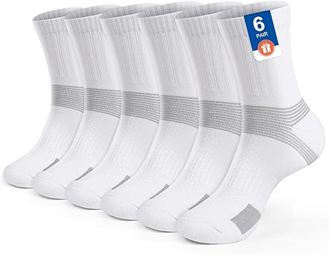 6-pare Calcetines deportivos de tobillo-compresión Hombres Mujeres Calcetines tenis acolchados entrenamiento atlético anti-blister Padel Gimnasio Baloncesto correr basket...Caja-paquete