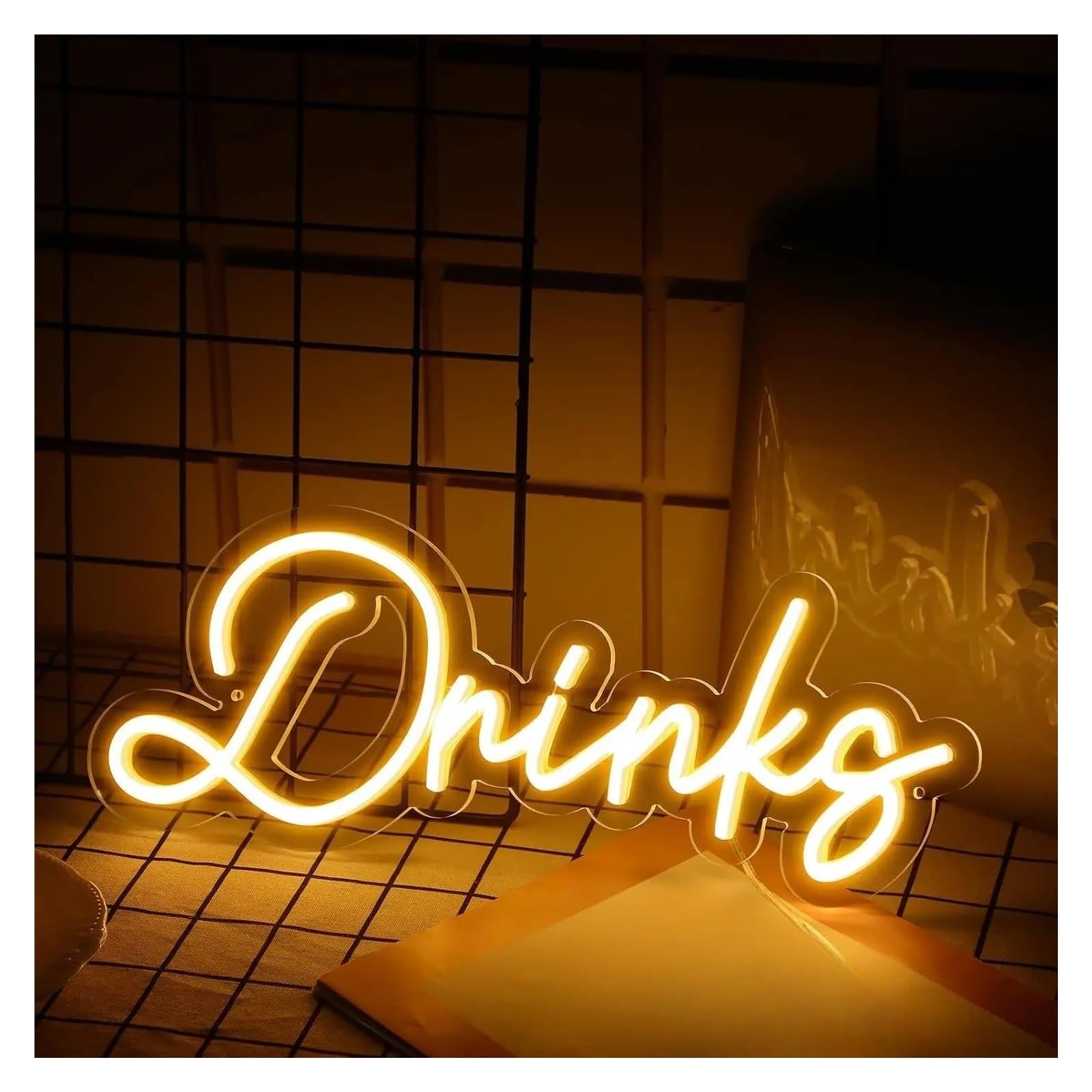 LEMST Sign Lamp Drinks Neon Sign USB Powered Dimmable Light for Beverage Shop Cafe Bar Restaurant Pub Party Art Decor 38cmx15cm