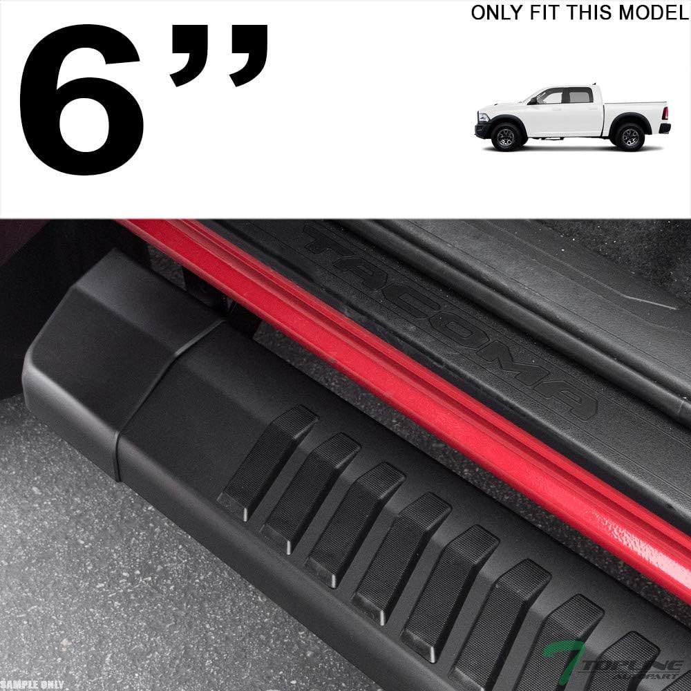6 Inch OE Aluminum Running Boards Matte Black - Compatible with 2009-2018 Dodge Ram 1500 Quad Cab & 2019-2022 Ram 1500 Classic Quad Cab - OEM Style Side Step Nerf Bars with Mounting Brackets