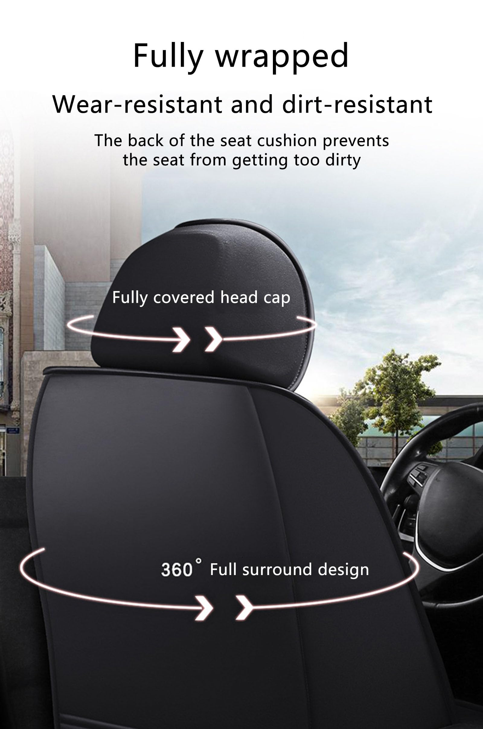 Carseat Sitzschutz, Autositzbezüge Full Set, Auto Seat Covers Vordersitze und Rücken, wasserdichte Autositzabdeckung, Auto Kissen Fit für die meisten Autos,Blau