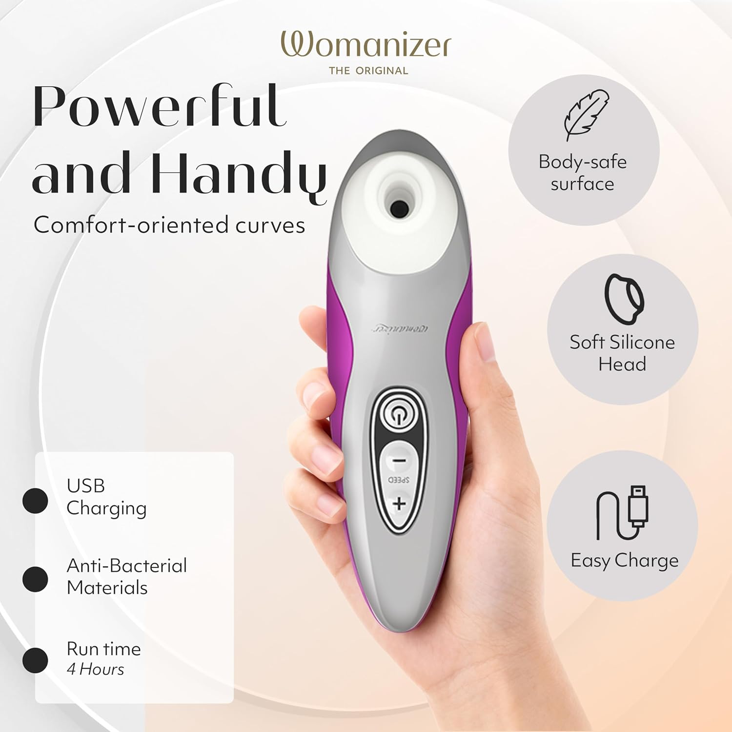 Womanizer Pro40 Clitoris Vibrator Sex Toy | Clit Stimulator with 6 Suction Speeds | Vibrating Dildo Adult Toys for Women | Clit Sucker Sexual Pleasure Tools for Women | Personal Massager | Magenta