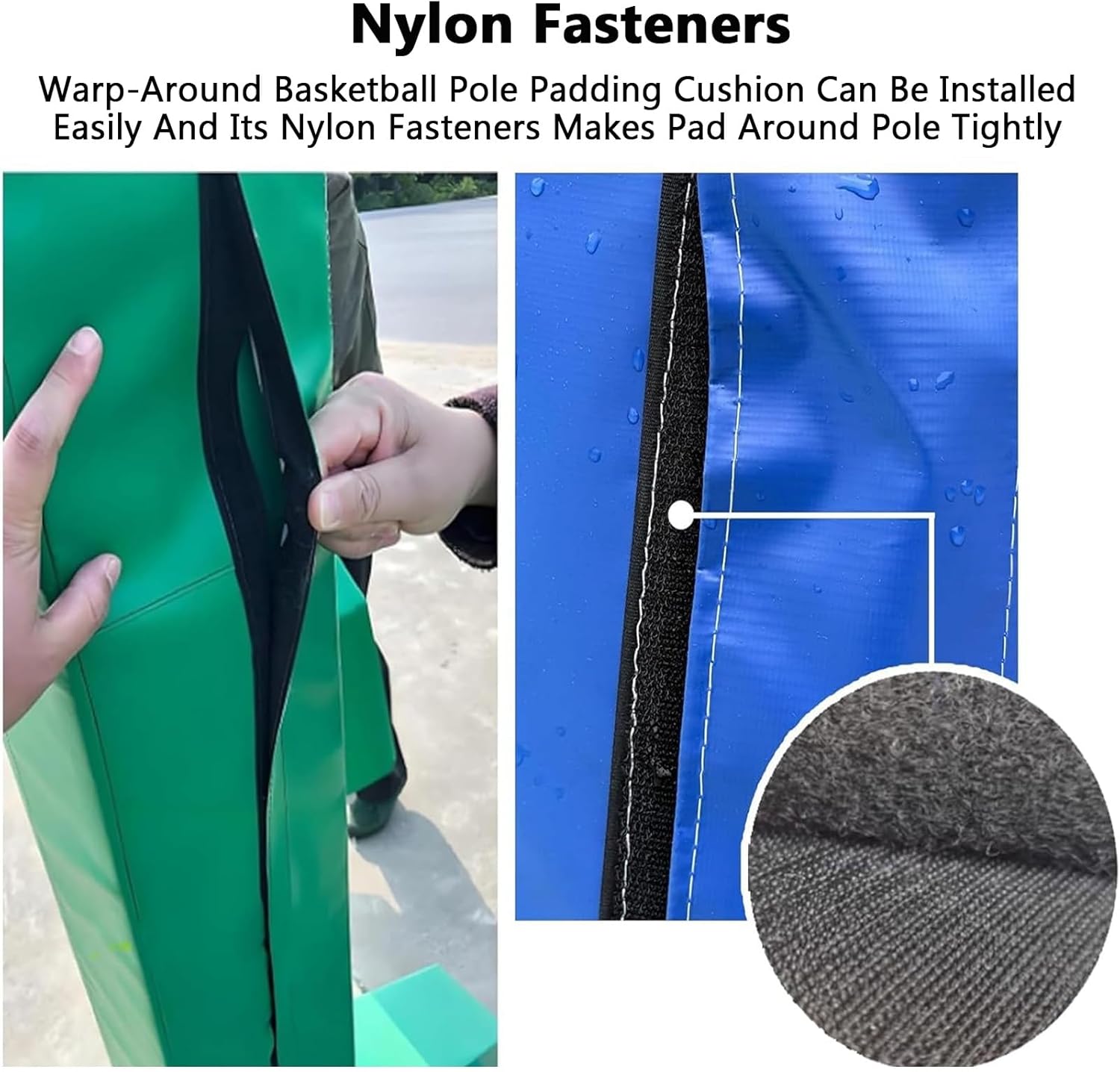 Basketball Pole Pad,Wrap-Around Round Rod Pad,180cm/70.9in High Parking Lot Post Padding,All-Weather Use