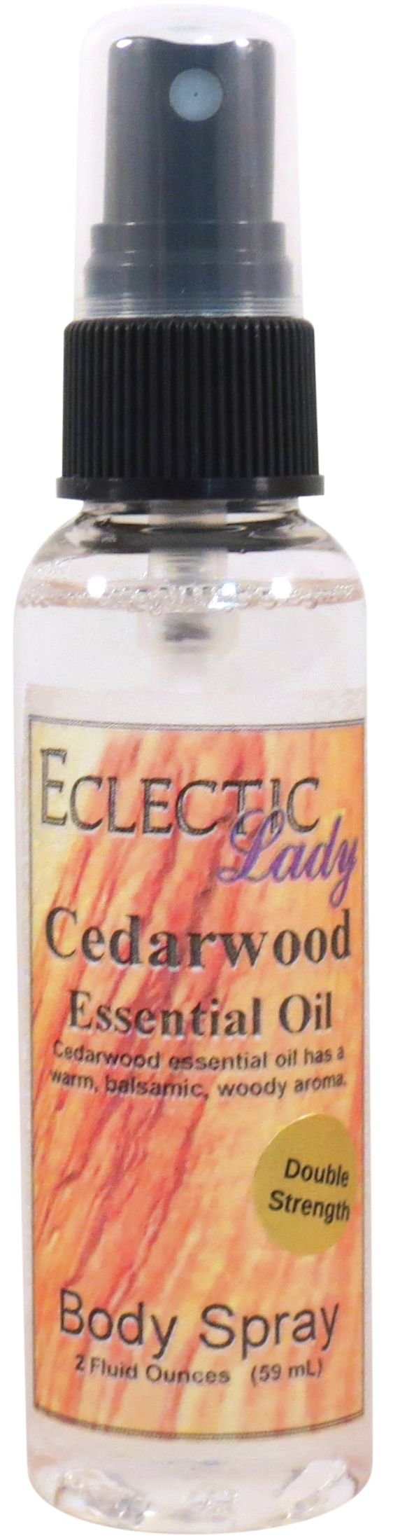 Eclectic Lady Cedarwood Body Spray, Double Strength, 2 ounces, Body Mist for Women with Clean, Light & Gentle Fragrance, Cologne with Soft, Subtle Aroma For Daily Use