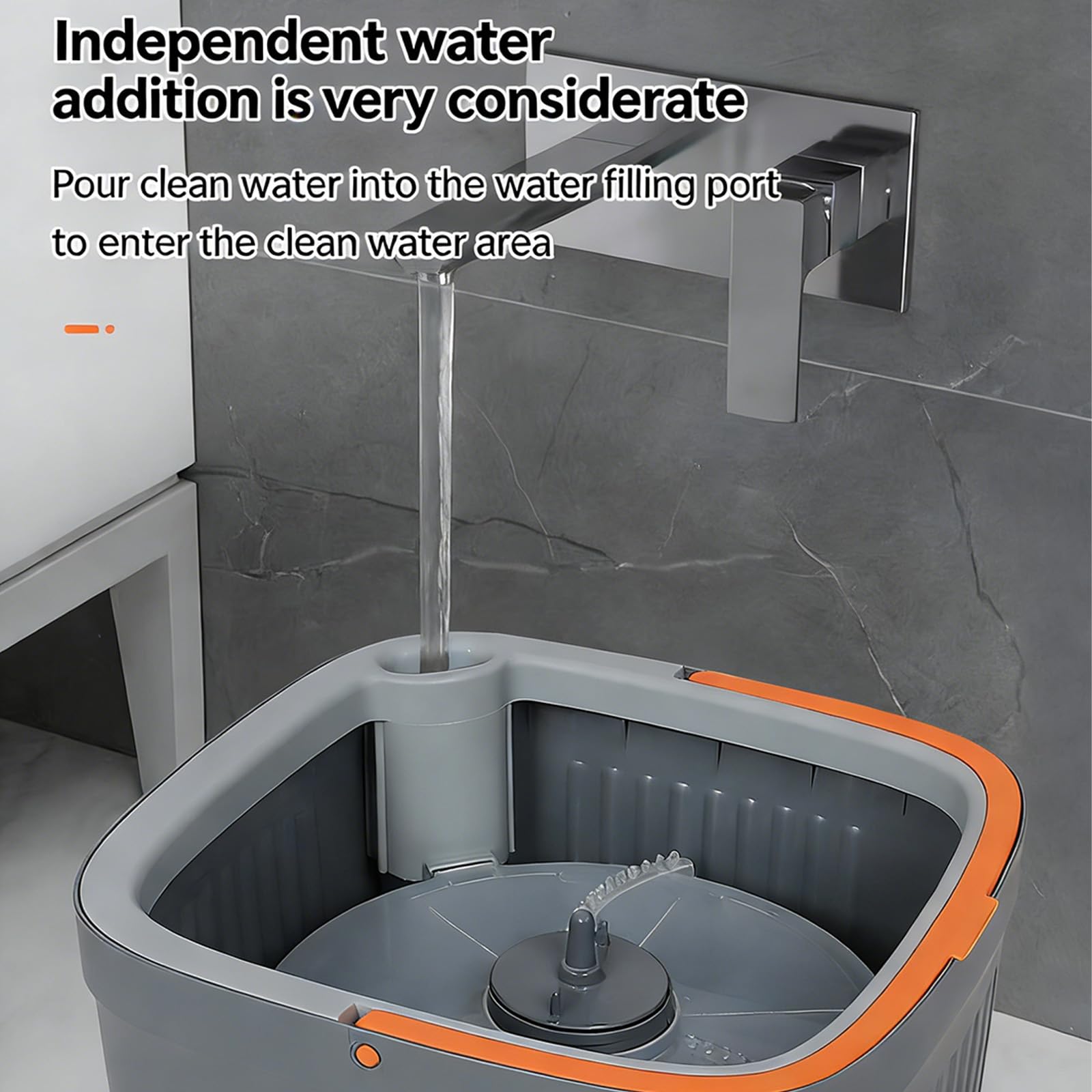 Juego de limpieza de suelo de microfibra multiusos con mango de metal y 6 recambios lavables a máquina para uso doméstico, estructura de cubo de fregona deslizante