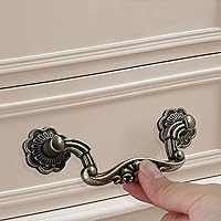 Vista 5 de 5 manijas de cajón con caída de 3 pulgadas (2.992 in) entre agujeros - 3.7 pulgadas de longitud total, tiradores de gabinete de fianza de bronce