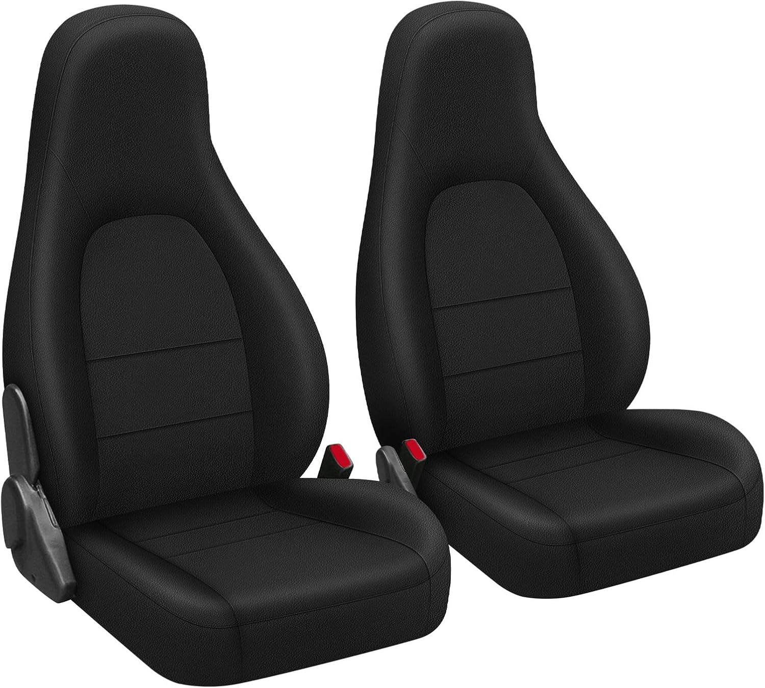 SAPUBK Custom-Fit Front Seat Covers Replace for 1990-1997 Mazda MX-5 Miata, Driver and Passenger Premium Leather with Back Composite Soft Foam Lining Seat Cover Cushion