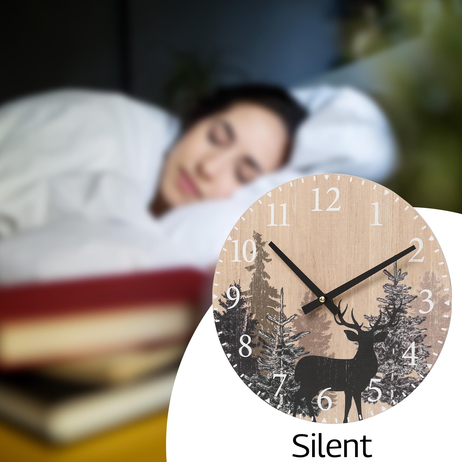 Amazon.co.jp: SwallowLiving キャビン 鹿 壁掛け時計 12インチ