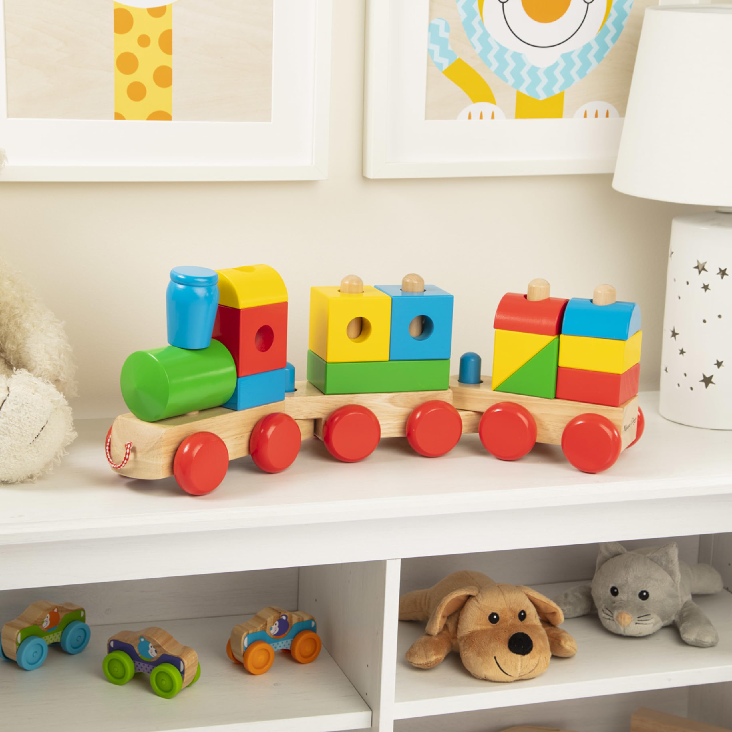 Melissa & Doug 40544 Jumbo Stapelzug Classic | BAU & Fahrzeuge | Holzspielzeug | 2+ | Geschenk für Junge oder Mädchen
