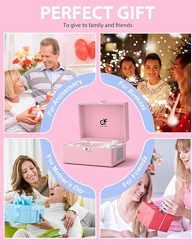 Miniatura 2 de Reproductor de CD con altavoces estéreo, transmisión inalámbrica de entradasalida Bluetooth, batería recargable, reproductor de CD retro USB para