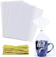 Vista 17 de OYAVISR Bolsas transparentes para caramelos, 200 unidades, celofán de 5 x 7 pulgadas, regalo de fiesta, dulces, pasteles, bolsas de manzana, celofán