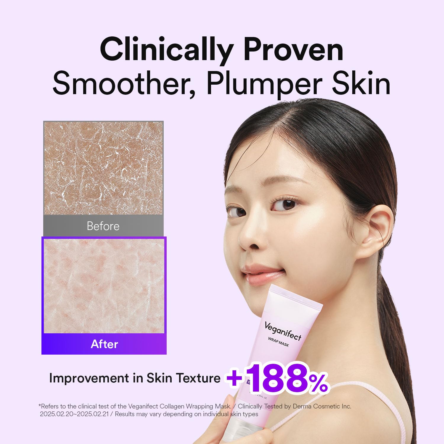 VEGANIFECT Collagen Wrapping Peel Off Facial Cream Mask with Jelly Brush, For Elasticity, Hydrating, Hydrolyzed Collagen & Peptide, Glass Skin, Korean Skincare, 2.73 Fl Oz
