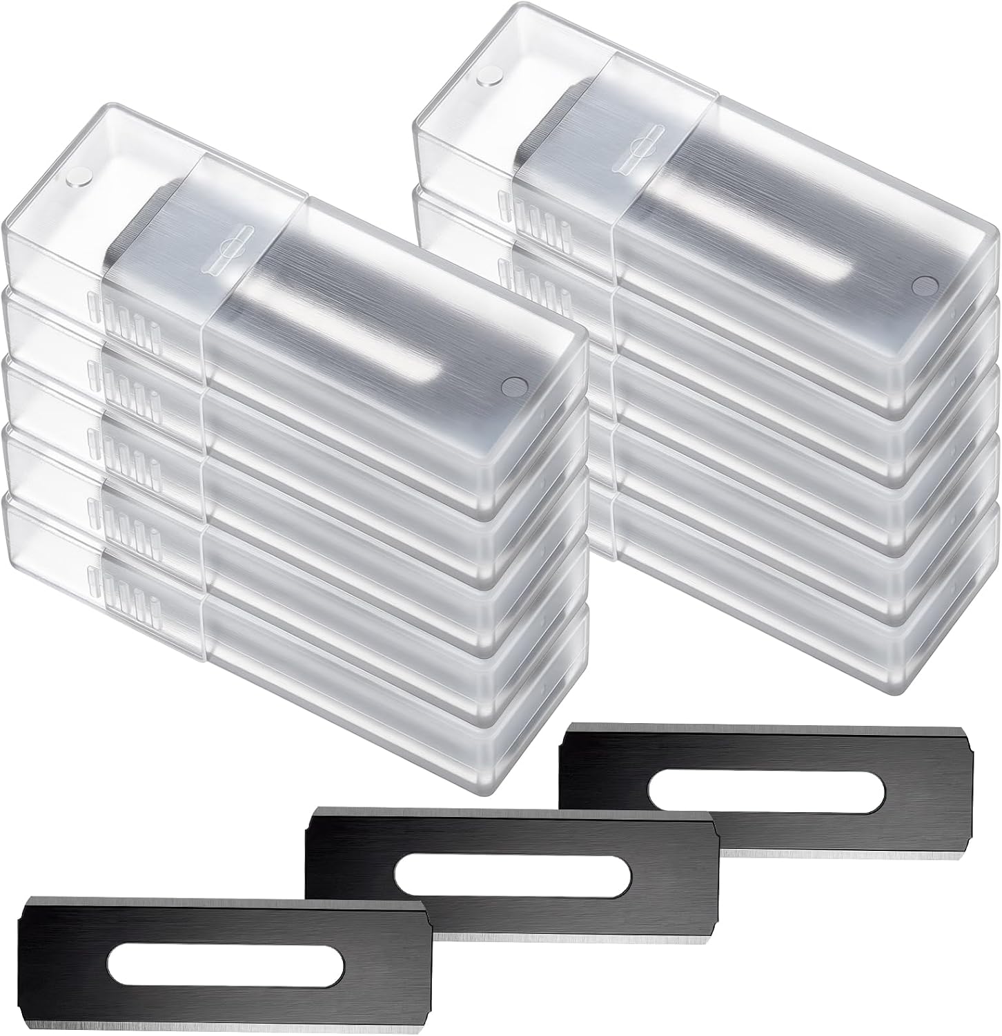 Hicarer 200 Pack Round End Carpet Blades Bulk, Sk5, 0.02" Thick, Silver