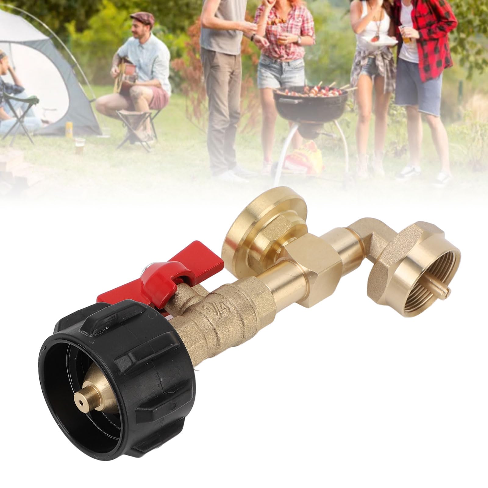 Gas Refill Adapter with Valve and Brass Connector. Fill 1 Pound Bottles From 20lb Fits for QCC1 C3H8, Ideal for Camping, BBQs and Other Outdoor Activities
