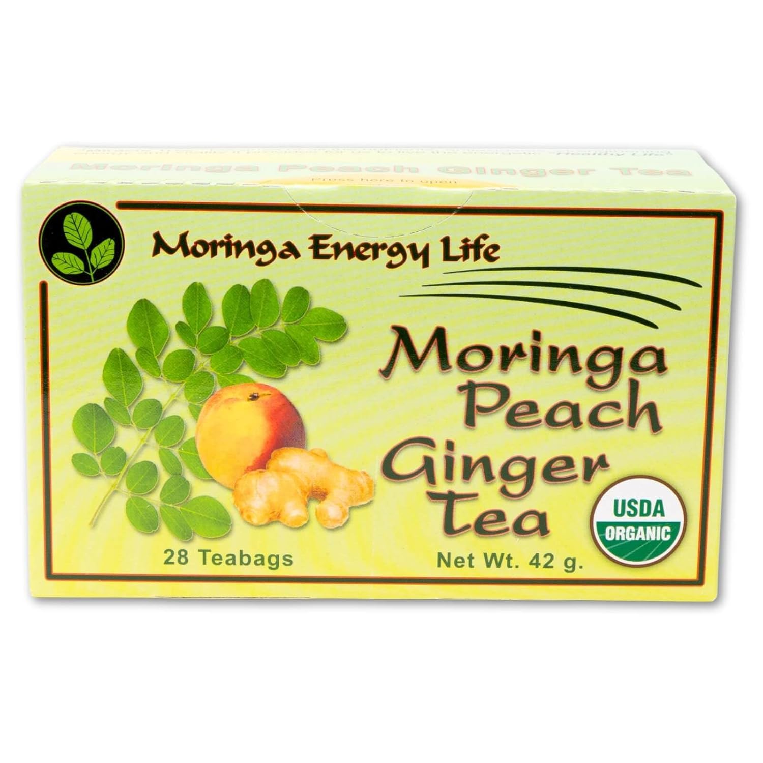 Moringa Peach Ginger Tea 28 tea bags (Keto,...
