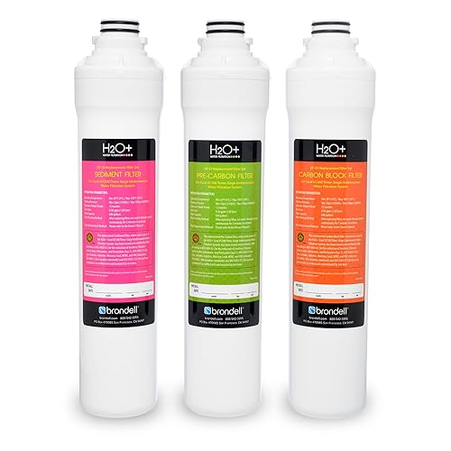 Brondell H2O+ Coral UC300 Sistema de Filtración de Agua de Tres Etapas para Debajo del Encimera (Filtros de Repuesto UF-35)