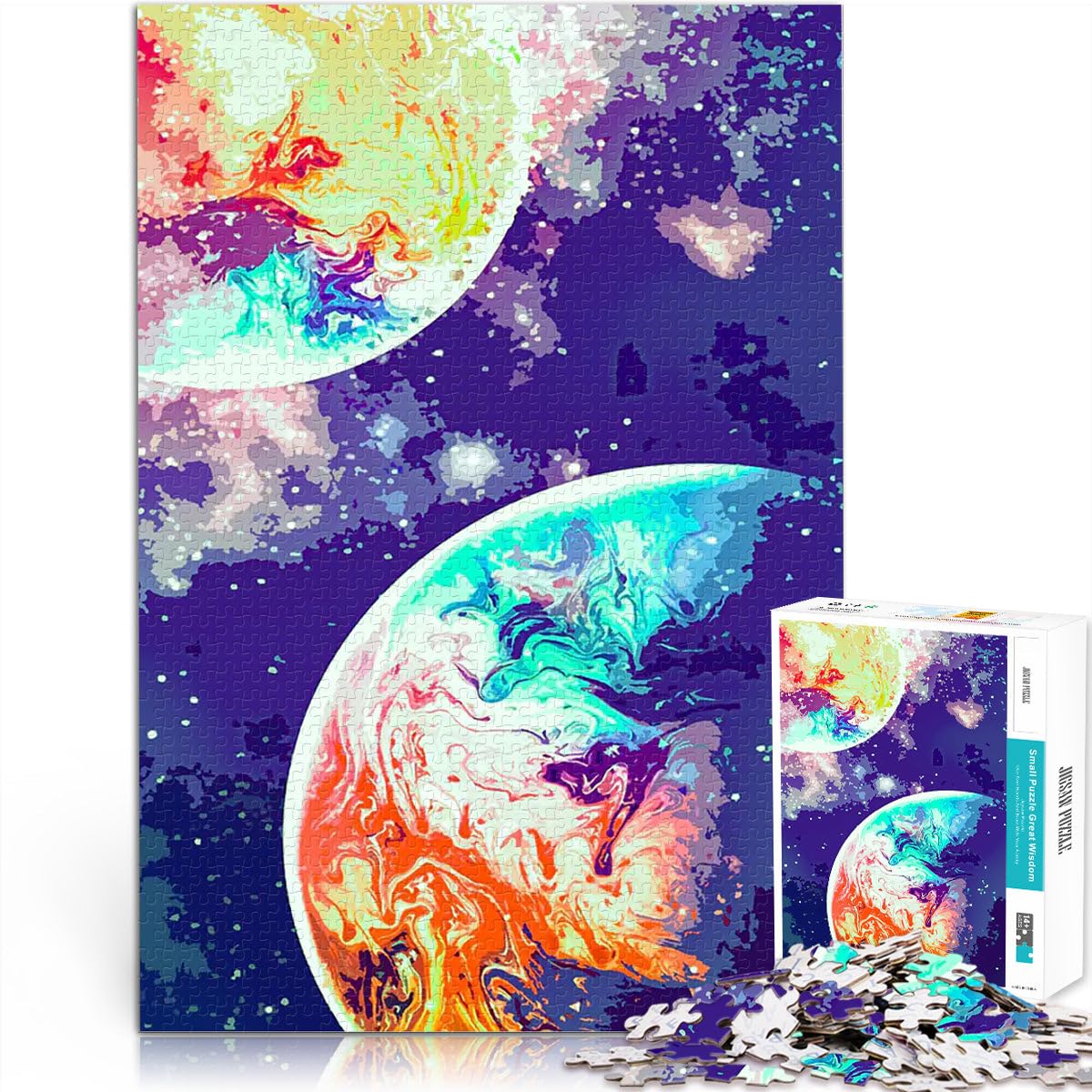Arte spaziale Pianeti astratti Puzzle da 2000 pezzi per adolescenti Giocattoli Giochi Educativi Antistress Decorazione murale Regali unici per compleanno e Natale 70x100cm