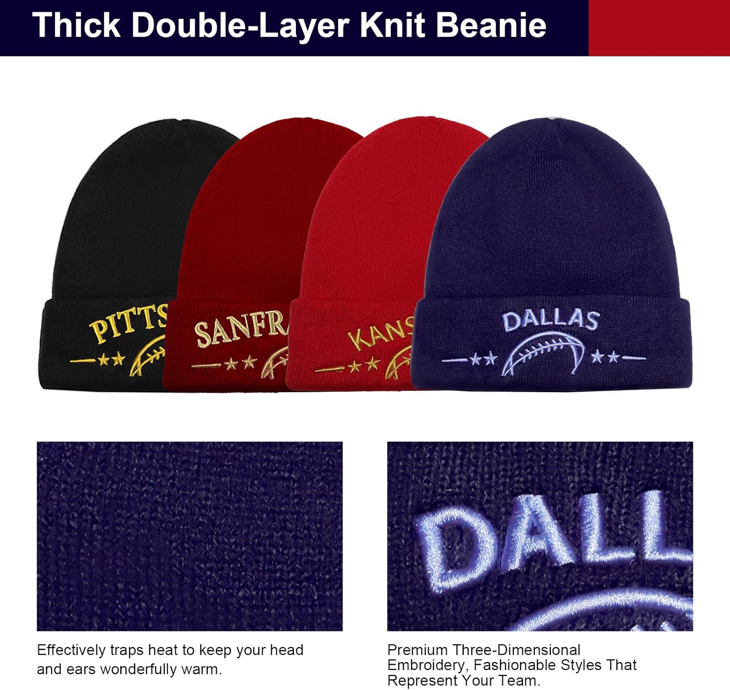 Unisex Beanie for Men Women Knit Cuffed Plain Winter Beanies Hats Skull Cap - Image 4