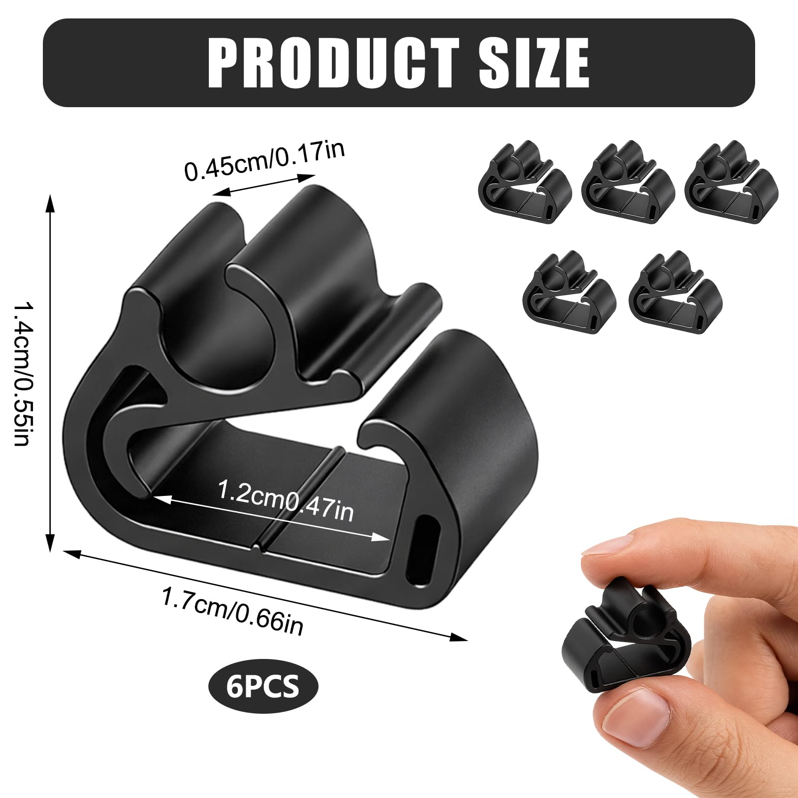 Clips de Sujección Para Limpiaparabrisas Delantero, Clips de Fijación Negro, 6pcs, Instalación Rápida y Segura para Brazos y Tuberías de Limpiaparabrisas