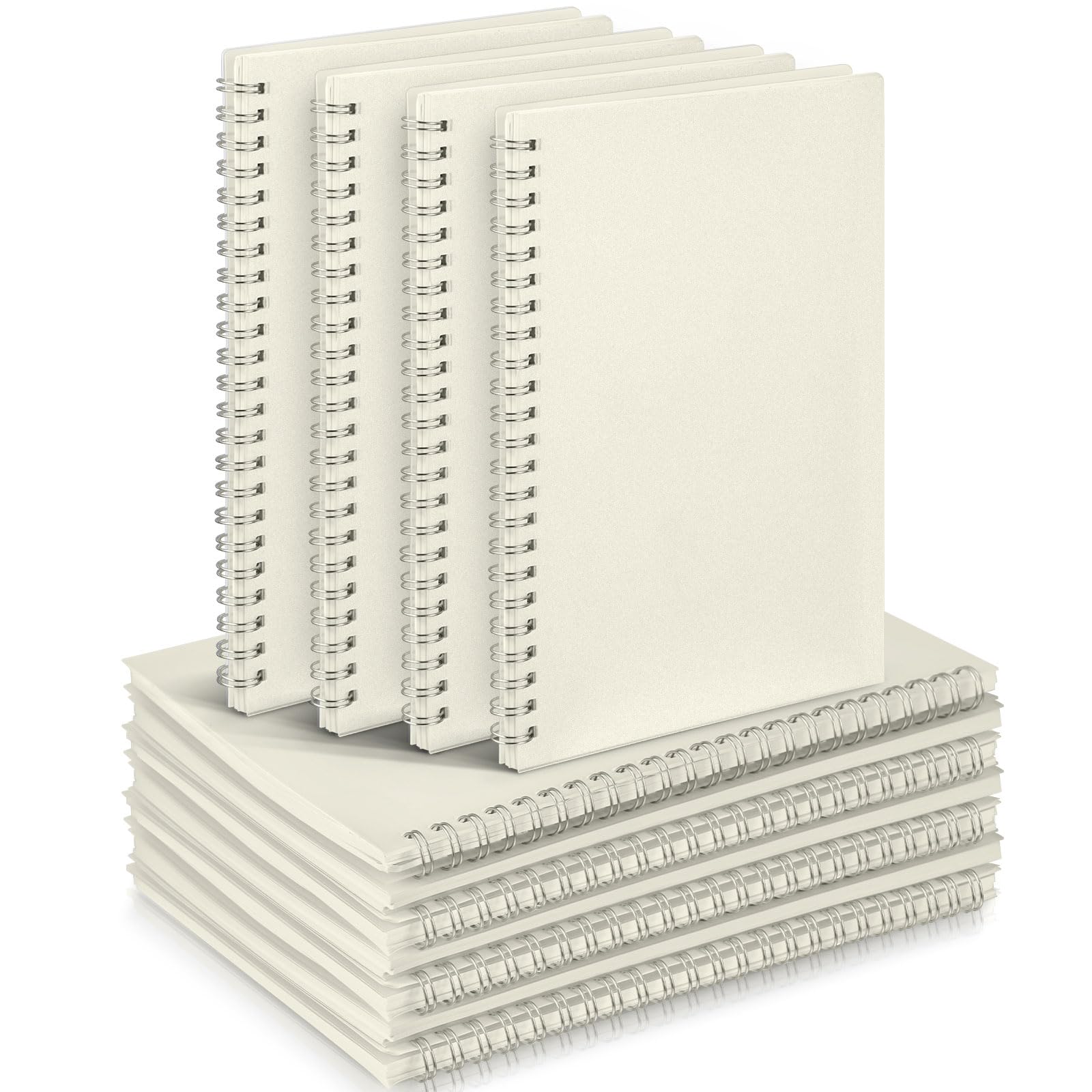 Henoyso 10 quaderni vuoti a spirale 5,7 x 8,3 con copertina rigida trasparente 100 pagine per libro Taccuino vuoto senza righe spesse quaderni a spirale per disegnare schizzi
