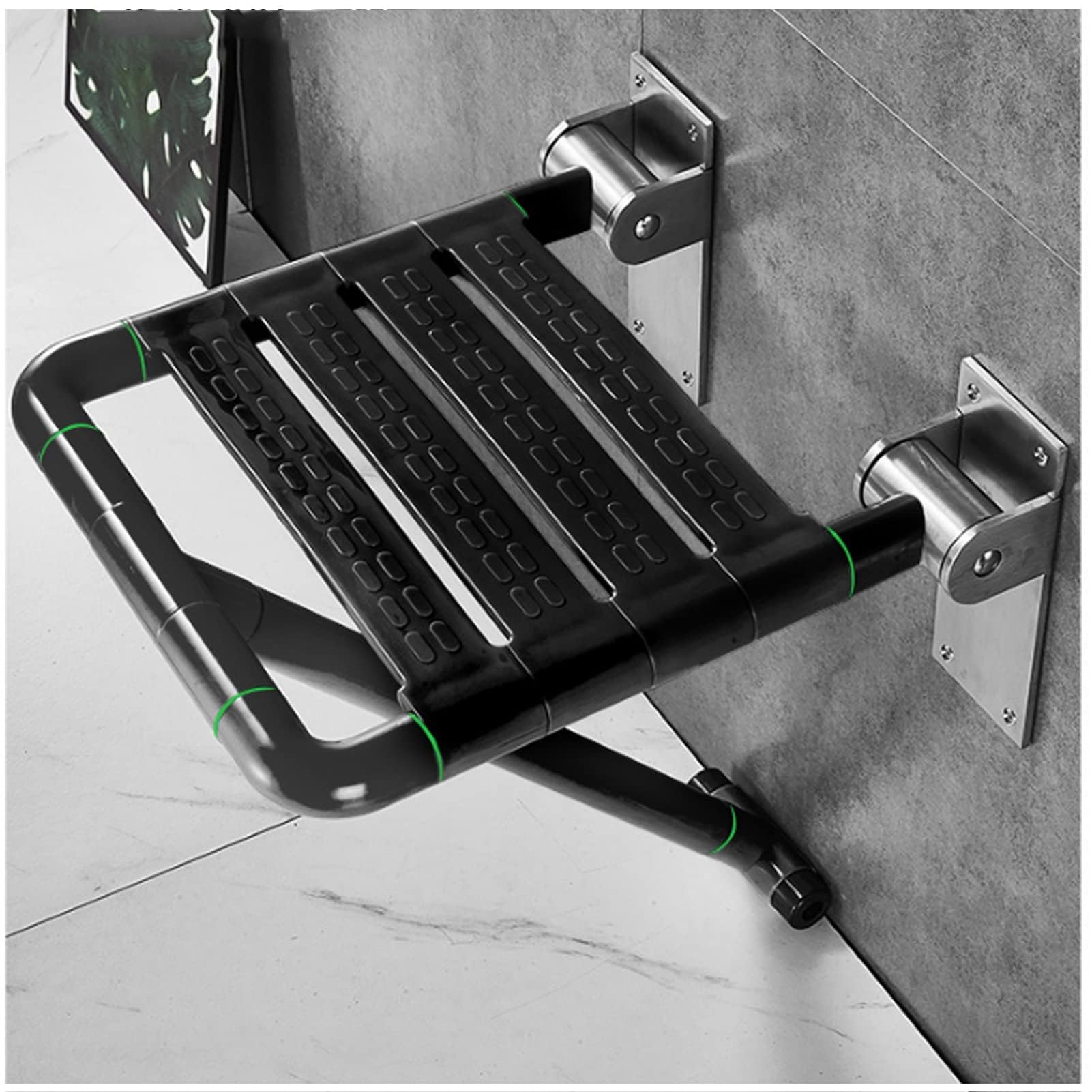 Asiento de ducha plegable montado en la pared, banco de baño resistente y antideslizante para un uso seguro por personas mayores y discapacitados en la ducha o bañera