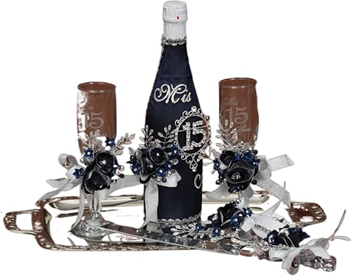 Miniatura 7 de A&C Quinceañeras and More Accesorios Juego de membrillo Sweet Sixteen Accessories Quinceañera Biblia Quinceañera Tosting Set 176 (Almohada Tiara)